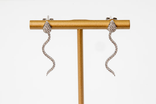 Pave Diamond Snake Earrings