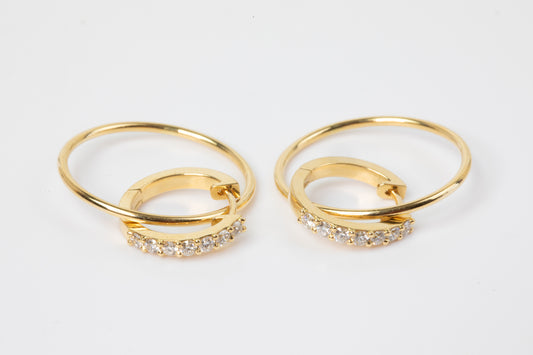Tara Infinity Hoop & 7 Diamond Earrings