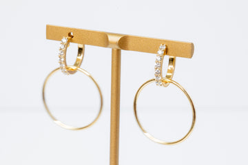 Tara Infinity Hoop & 7 Diamond Earrings