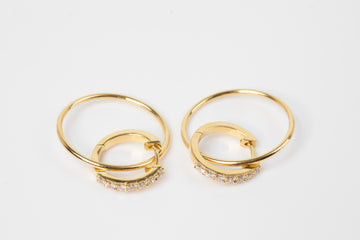 Tara Infinity Hoop & 7 Diamond Earrings