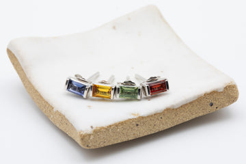 Tara Emerald Cut Stud