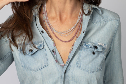 Ritual Necklace – Aquamarine & Purple Tourmaline