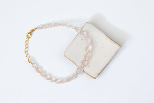 Rose Quartz Pebbles Bracelet