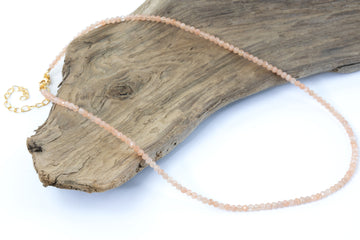 Eternal Peach Moonstone Necklace - 14K Yellow Gold