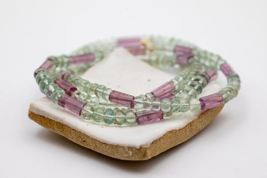 Ritual Necklace – Green Aquamarine & Purple Tourmaline