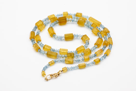Ritual Necklace - Yellow and Blue Aquamarine