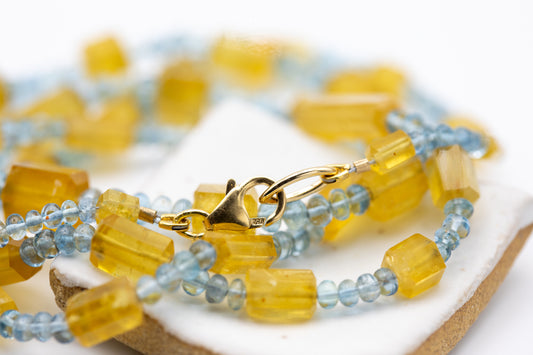 Ritual Necklace - Yellow and Blue Aquamarine