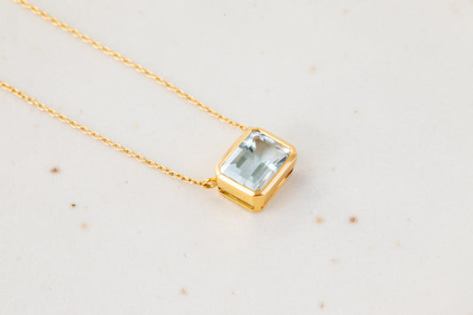 Aura Halo Aquamarine Necklace