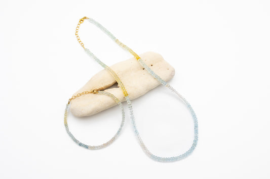 Aura Rainbow Aquamarine Necklace and Bracelet